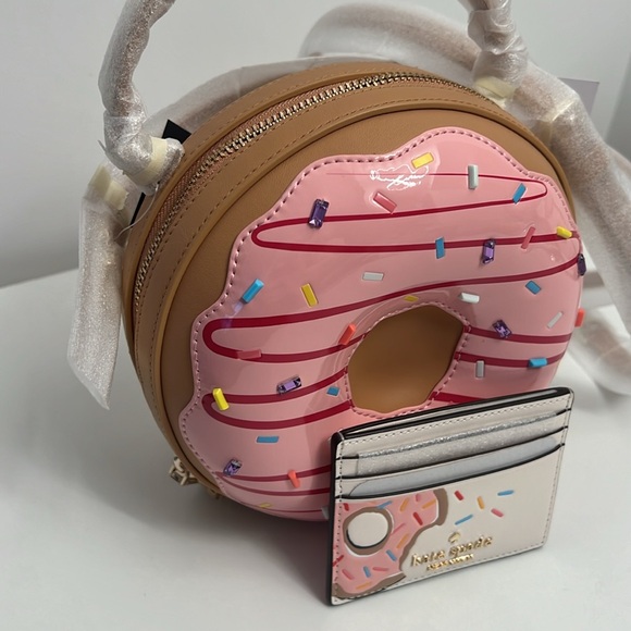 Kate Spade Donut Top Handle Crossbody Bag 7.24”H x 7.24”W x 4”D Smooth Leather - Picture 6 of 11